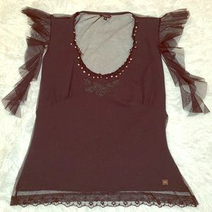 Ted Baker sheer embellished top